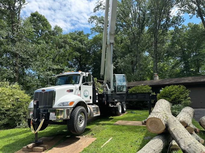 Large truck with a bucket
